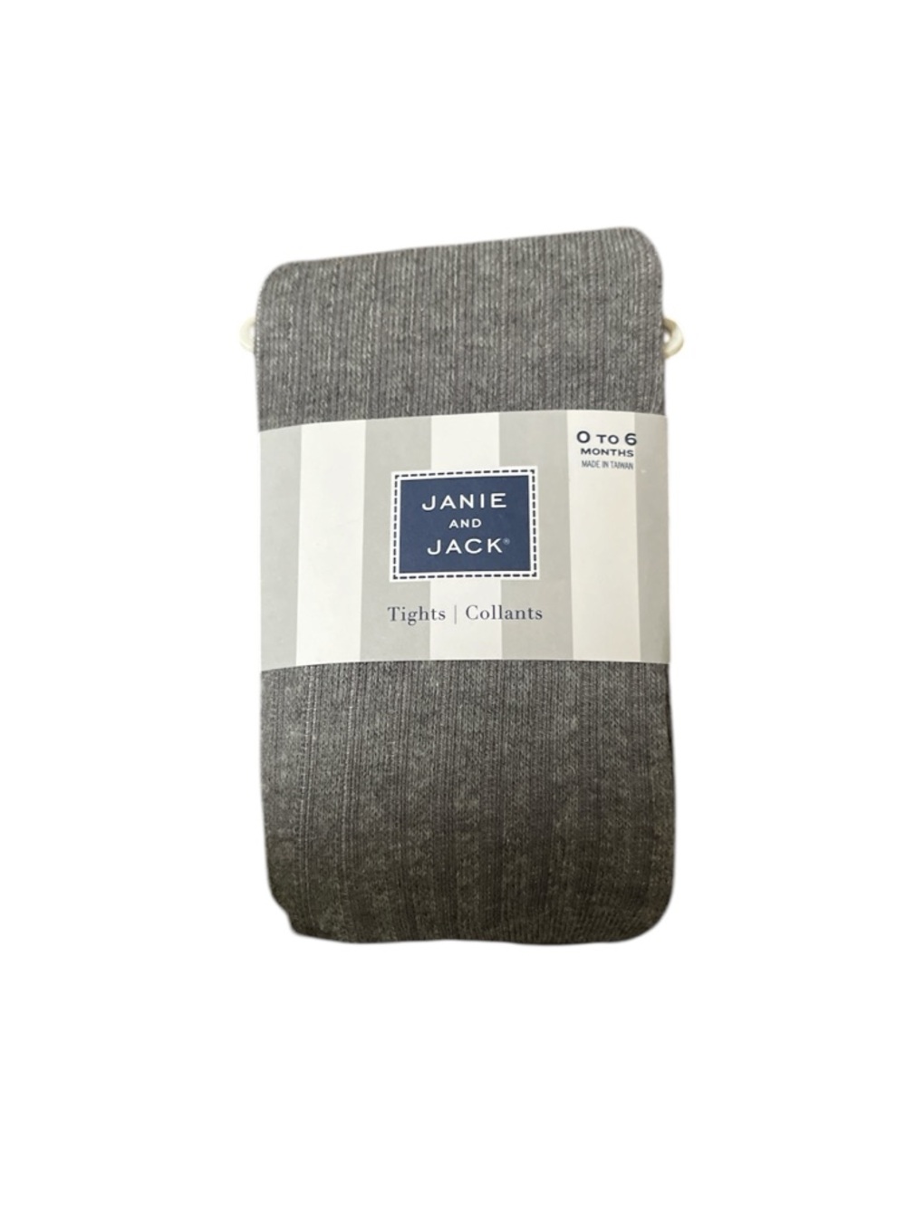 Janie and Jack Gray Ribbed Tights for Baby NWT 0-6 months